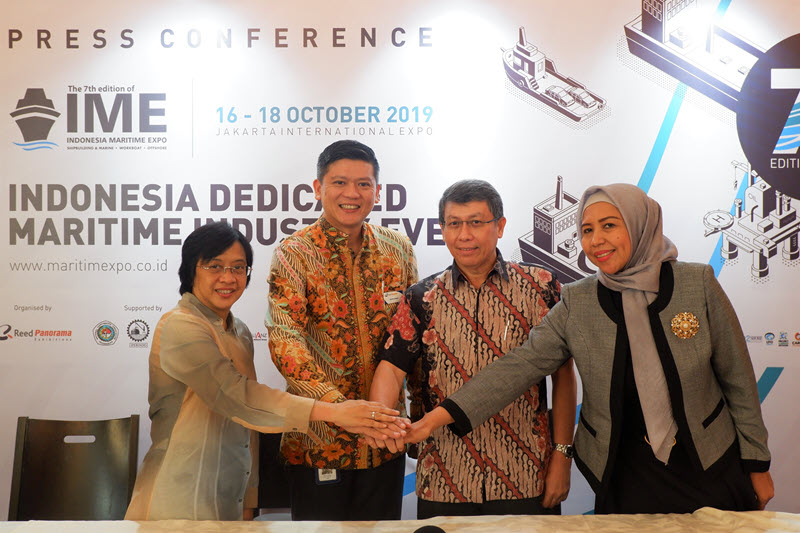 Dari Kiri= Sita Evita Dewi (IPERINDO) Steven Chwee (RPE) Darmansyah Tanamas (INSA) Liana Tresnawati (ABUPI) saat press conference IME 2019